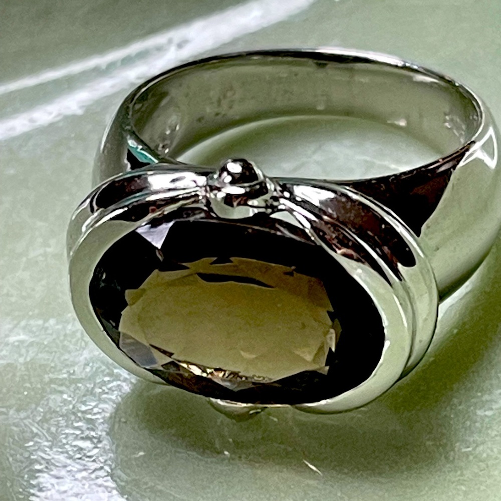 Sterling Silver and Smoky Topaz Ring